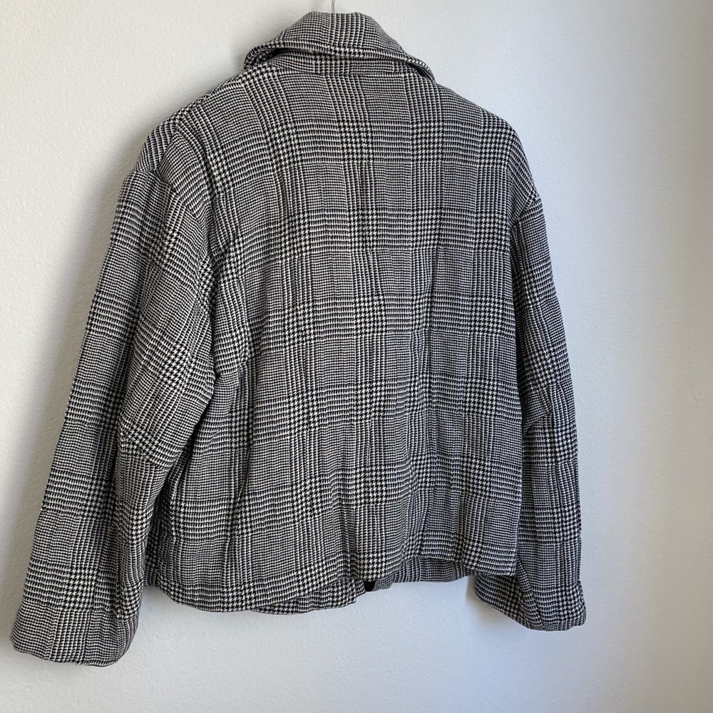 ZARA QUILTED CHECKERED LONG SLEEVE JACKET - Picture 9 of 12